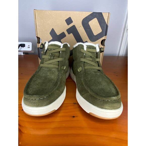 Stio Colter Chukka Insulated Boot Dark Olive Suede Weatherproof Size 7.5 - Picture 3 of 11